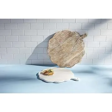 Mud Pie Scalloped Wood Board for Elegant Serving