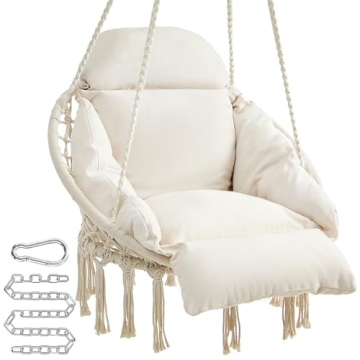SONGMICS Stylish Hanging Chair with Thick Cushion for Relaxation