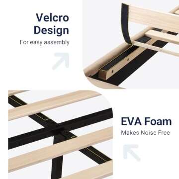 Allewie Full Size Platform Bed Frame with Fabric Upholstered Headboard and Wooden Slats Support, Fully Upholstered Mattress Foundation/No Box Spring Needed/Easy Assembly, Beige