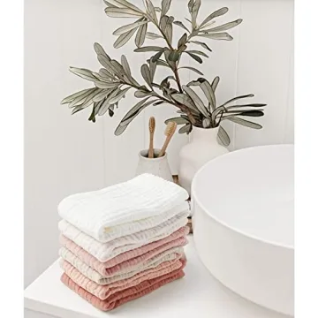 Konssy 6 Pack Face Cloths, Soft Wash Cloth for Washing Face, Cotton Face Towels for Sensitive Skin Women Facial Makeup Remover Reusable Absorbent Washcloths （11 x 11 Inch）