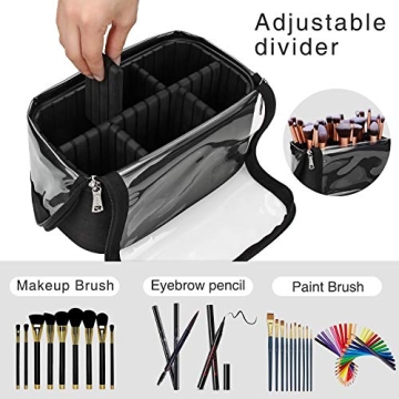 Stylish Large Makeup Brush Bag with Adjustable Divider