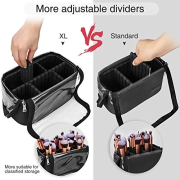 Stylish Large Makeup Brush Bag with Adjustable Divider