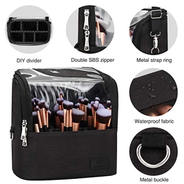 Stylish Large Makeup Brush Bag with Adjustable Divider