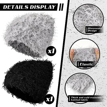 ramede Distressed Knitted Beanie for Men and Women