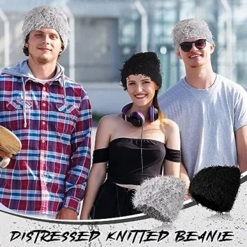 ramede Distressed Knitted Beanie for Men and Women