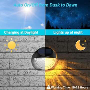 Quntis Outdoor Solar Fence Lights Waterproof Energy Saving Decorative