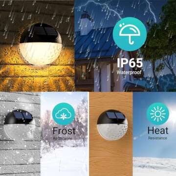 Quntis Outdoor Solar Fence Lights Waterproof Energy Saving Decorative