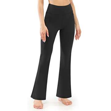 JOYSPELS Bootcut Yoga Pants with Pockets for Women High Waisted Flare Pants Stretch Workout Leggings Black