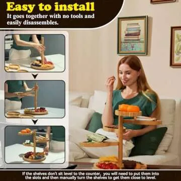 5-in-1 Bamboo Cheese Board Gift for Holidays & Parties