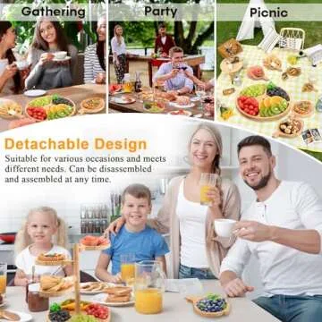 5-in-1 Bamboo Cheese Board Gift for Holidays & Parties