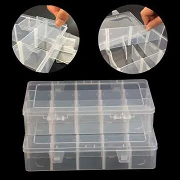 SBYURE 2 Pack Crafts Organizer with Adjustable Dividers