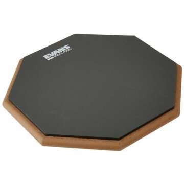 Evans RealFeel - Drum Practice Pad - Drum Pad - Drummer Practice Pad - Gum Rubber & Neoprene, 2 Sided, 12 Inch