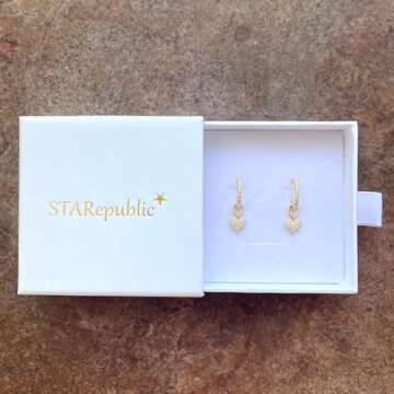 STARepublic Sterling Silver Detachable Heart Charm Hoop Earrings