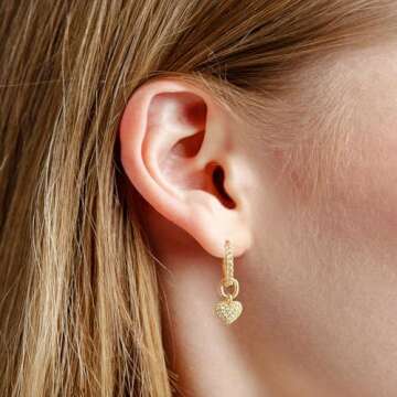 Elegant 925 Silver Detachable Heart Hoop Earrings by STARepublic