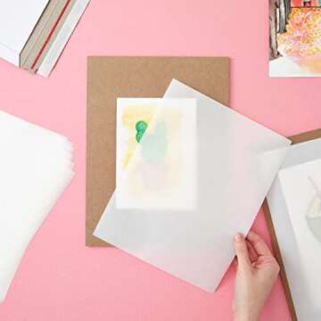 Bright Creations 100 Pack Glassine Paper Sheets (8.5 x 11") - Onion Skin Paper for Artwork, Drawings, Arts and Crafts, DIY Projects