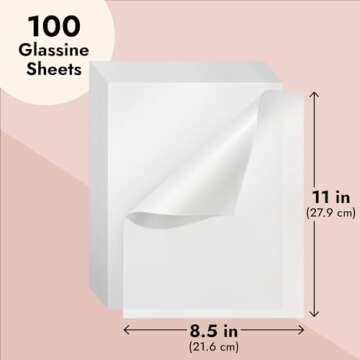 Bright Creations 100 Pack Glassine Paper Sheets (8.5 x 11") - Onion Skin Paper for Artwork, Drawings, Arts and Crafts, DIY Projects