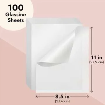 Bright Creations 100 Pack Glassine Paper Sheets (8.5 x 11") - Onion Skin Paper for Artwork, Drawings, Arts and Crafts, DIY Projects