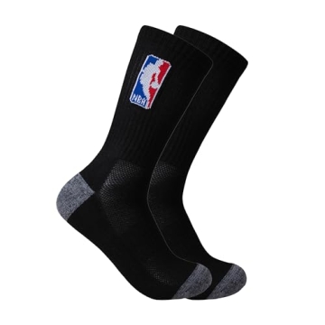 Ultra Game NBA Athletic Crew Socks 6 Pack Black Unisex