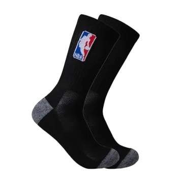 Ultra Game NBA Athletic Crew Socks 6 Pack Black Unisex