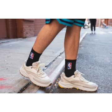 Ultra Game NBA Athletic Crew Socks 6 Pack Black Unisex