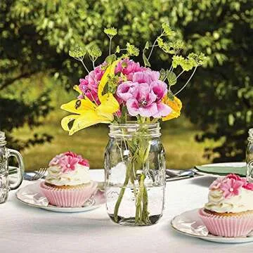 Kmiectse Mason Jars with Sealed & Straw Lid - 6 Pack