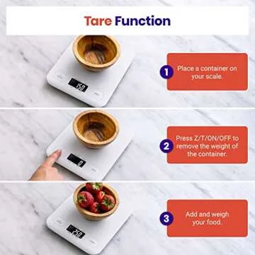 Etekcity Food Kitchen Scale, Digital Grams and Ounces for Weight Loss, Baking, Cooking, Keto and Meal Prep, LCD Display, Medium, White