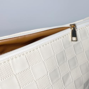 Stylish vhivhias Checkered Makeup Bag - Large Waterproof Design