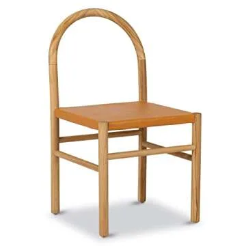 Elegant Teak Dining Chair with Leather Seat