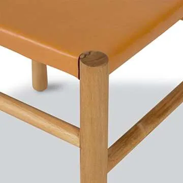 Elegant Teak Dining Chair with Leather Seat