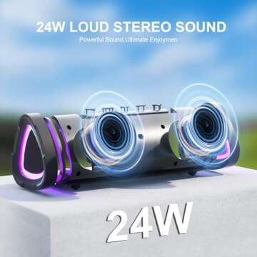 Vanzon Bluetooth Speakers with 24W Stereo Sound and 24H Playtime