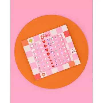 xo, Fetti Purple + Red Heart and Star Eye Face Gems - 1 Set | Bachelorette Face Gems, Sour Rhinestone Birthday Girl Accessory, Guts Concert Party Decorations, Rave Supplies, Valentine's Day, Festival