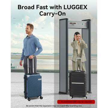 LUGGEX 22x14x9 Carry On Luggage - Expandable & Light