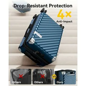 LUGGEX 22x14x9 Carry On Luggage - Expandable & Light