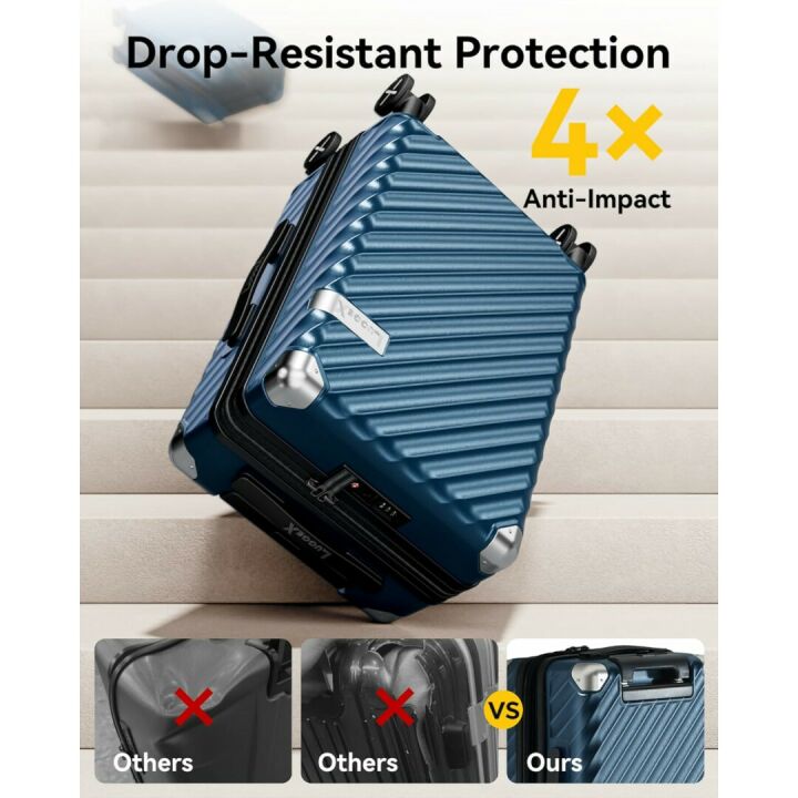 LUGGEX 22x14x9 Carry On Luggage - Expandable & Light