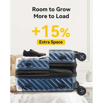 LUGGEX 22x14x9 Carry On Luggage - Expandable & Light