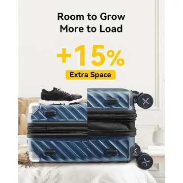 LUGGEX 22x14x9 Carry On Luggage - Expandable & Light