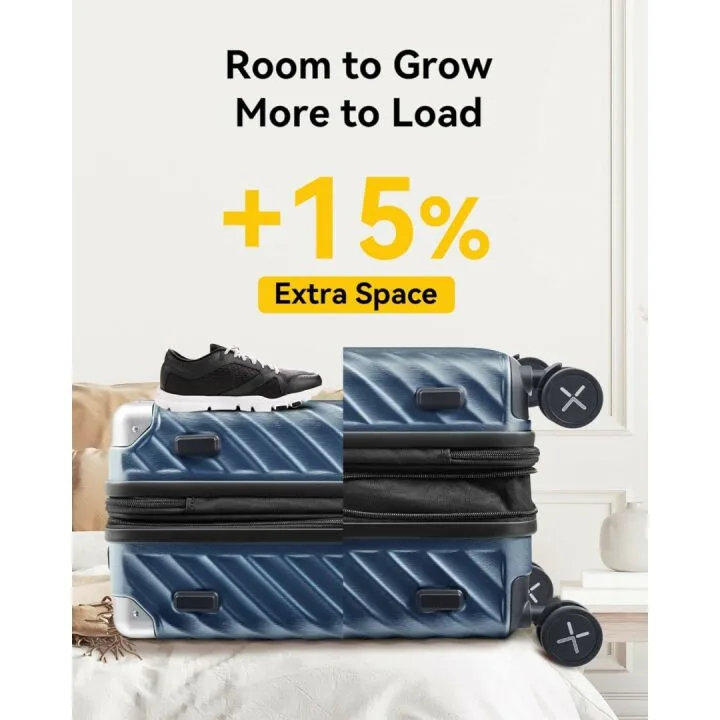 LUGGEX 22x14x9 Carry On Luggage - Expandable & Light