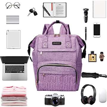 Sowaovut Laptop Backpack 15.6 Inch Casual Daypack Water Resistant Business Travel Backpack for Women men