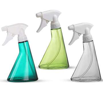 3PCS Plastic Spray Bottles 11oz Refillable Empty Spray Bottles with Mist and Stream Mode Trigger Sprayer for Plants Flowers Herbs Home Cleaning Garden Essential Oil