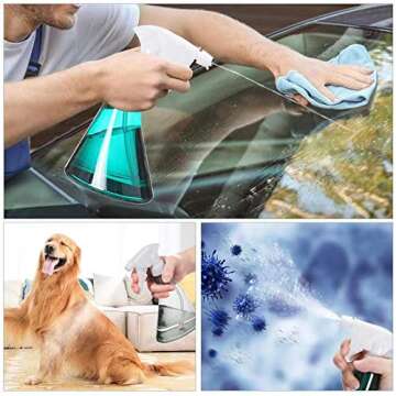 3PCS Plastic Spray Bottles 11oz Refillable Empty Spray Bottles with Mist and Stream Mode Trigger Sprayer for Plants Flowers Herbs Home Cleaning Garden Essential Oil