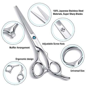 Hair Cutting Scissors Kit, Aethland Professional Barber Hairdressing Scissors Set (Trimming Shaping ...