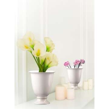 Elegant White Porcelain Urn Vase for Home Decor