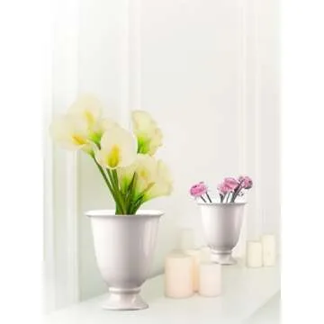 Elegant White Porcelain Urn Vase for Home Decor