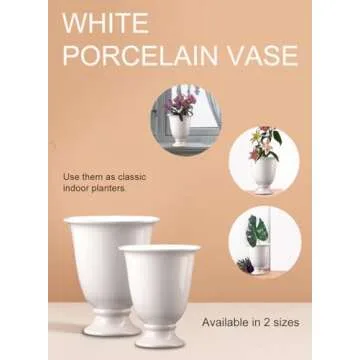 Elegant White Porcelain Urn Vase for Home Decor