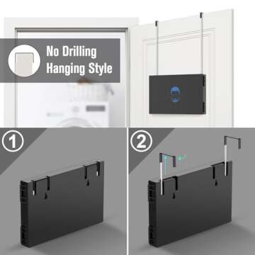 OLIBUY 3 Way Mirror for Hair Cutting, Tri-fold Mirror for Shaver and Makeup, Height Adjustable with Two Hold Nails Self Haircut Mirror can as a Gift for Men or Women