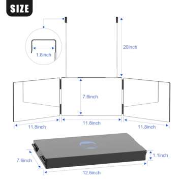 OLIBUY 3 Way Mirror for Hair Cutting, Tri-fold Mirror for Shaver and Makeup, Height Adjustable with Two Hold Nails Self Haircut Mirror can as a Gift for Men or Women