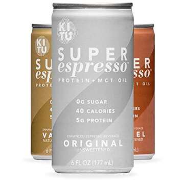 Kitu Super Espresso, SugarFree Keto Coffee Cans (0g Sugar, 5g Protein, 40 Calories) [Variety Pack] 6 Fl Oz, 12 Pack | Iced Coffee, Canned Coffee - From the Super Coffee Family