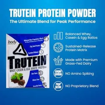 Body Nutrition Trutein High Protein Powder: 45% Whey, 45% Casein, 10% Egg White, Gluten-Free, Low So...