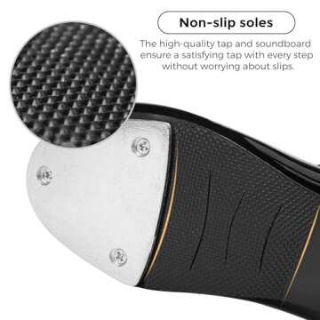 Stelle Tap Shoes for Girls Boys PU Leather Non-Slip Dance Shoes for Toddler/Little Kid/Big Kid(Black,9MT)