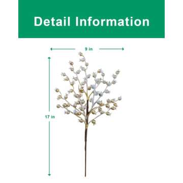 vensovo Christmas Gold Berry Stems Decorations - 4pcs Artificial Forst Berry Picks for Christmas Tre...